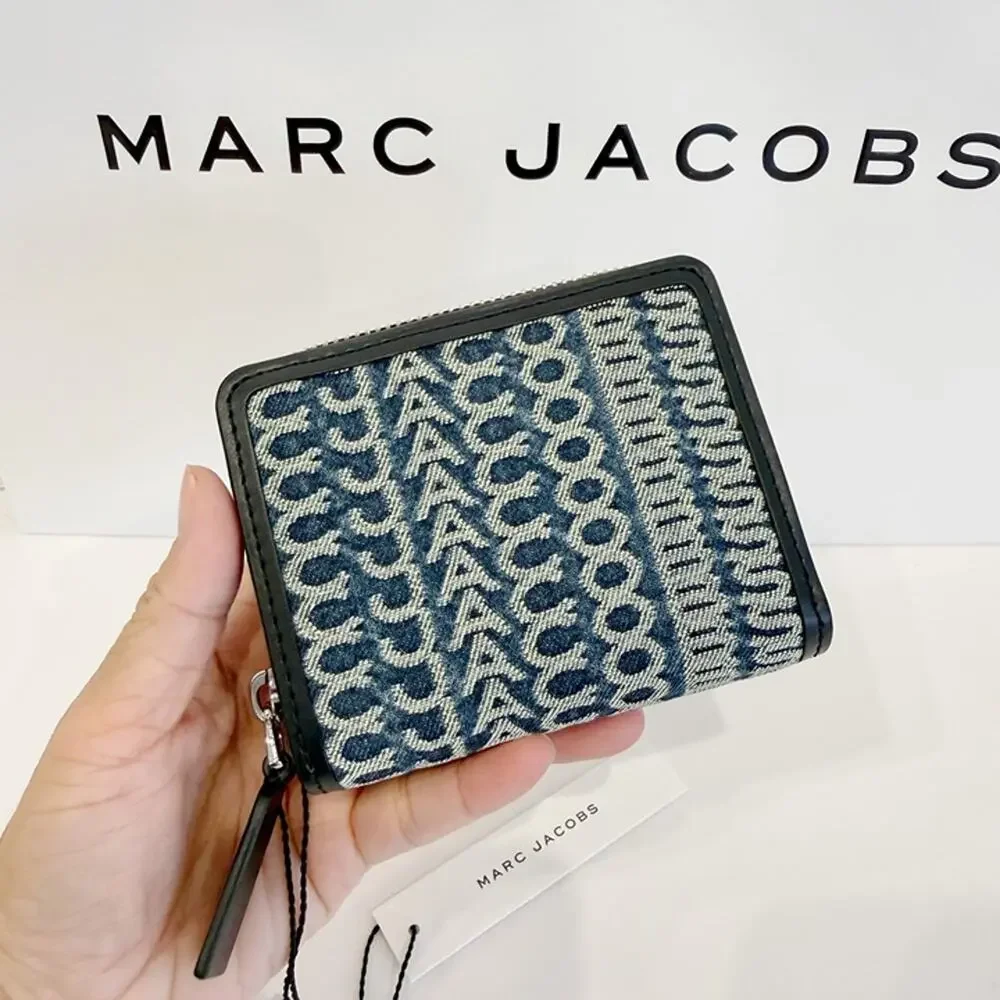 MARC JACOBS Groove Mini Compact Wallet DENIM MONOGRAM 4F6SMP009S02 $178